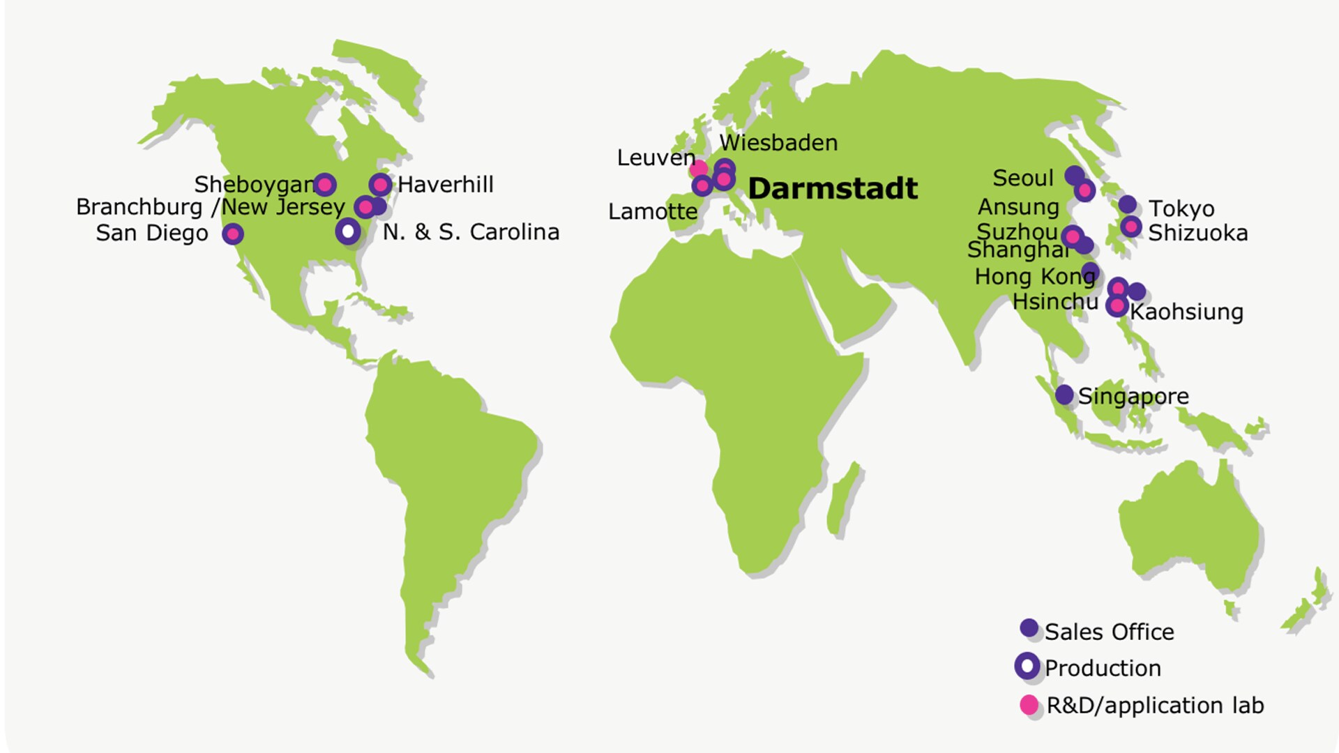 Map showing locations