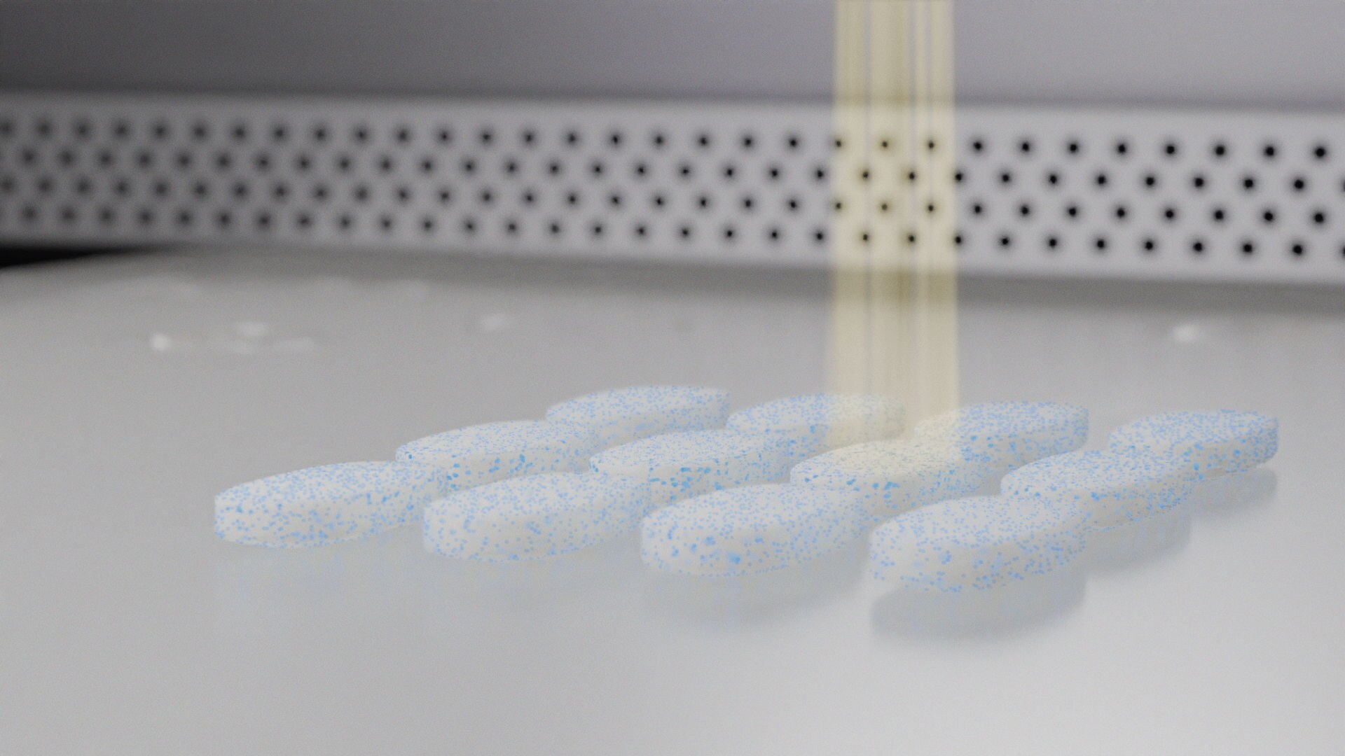 Laser sintering is a 3D printing technology that allows for the most precise tableting of pharmaceutical active ingredients without damaging them.