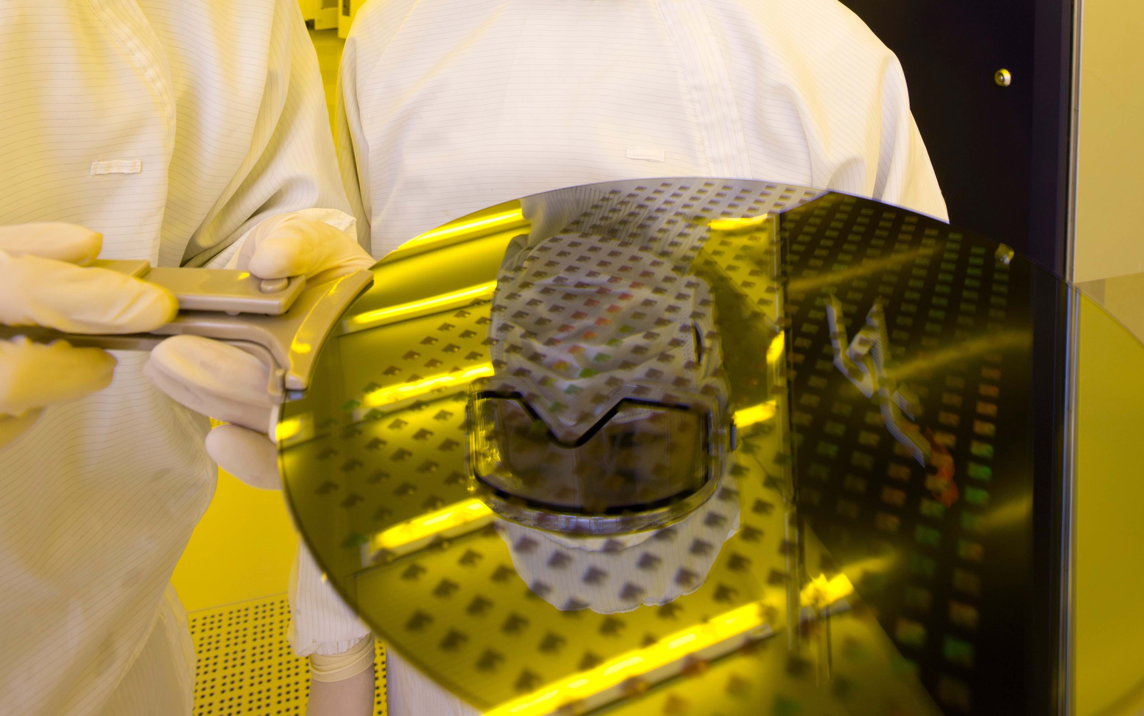 Chips are made from wafer-thin slices of pure silicon.
