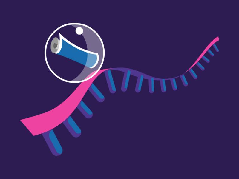 a stylized illustration of an mRNA strand