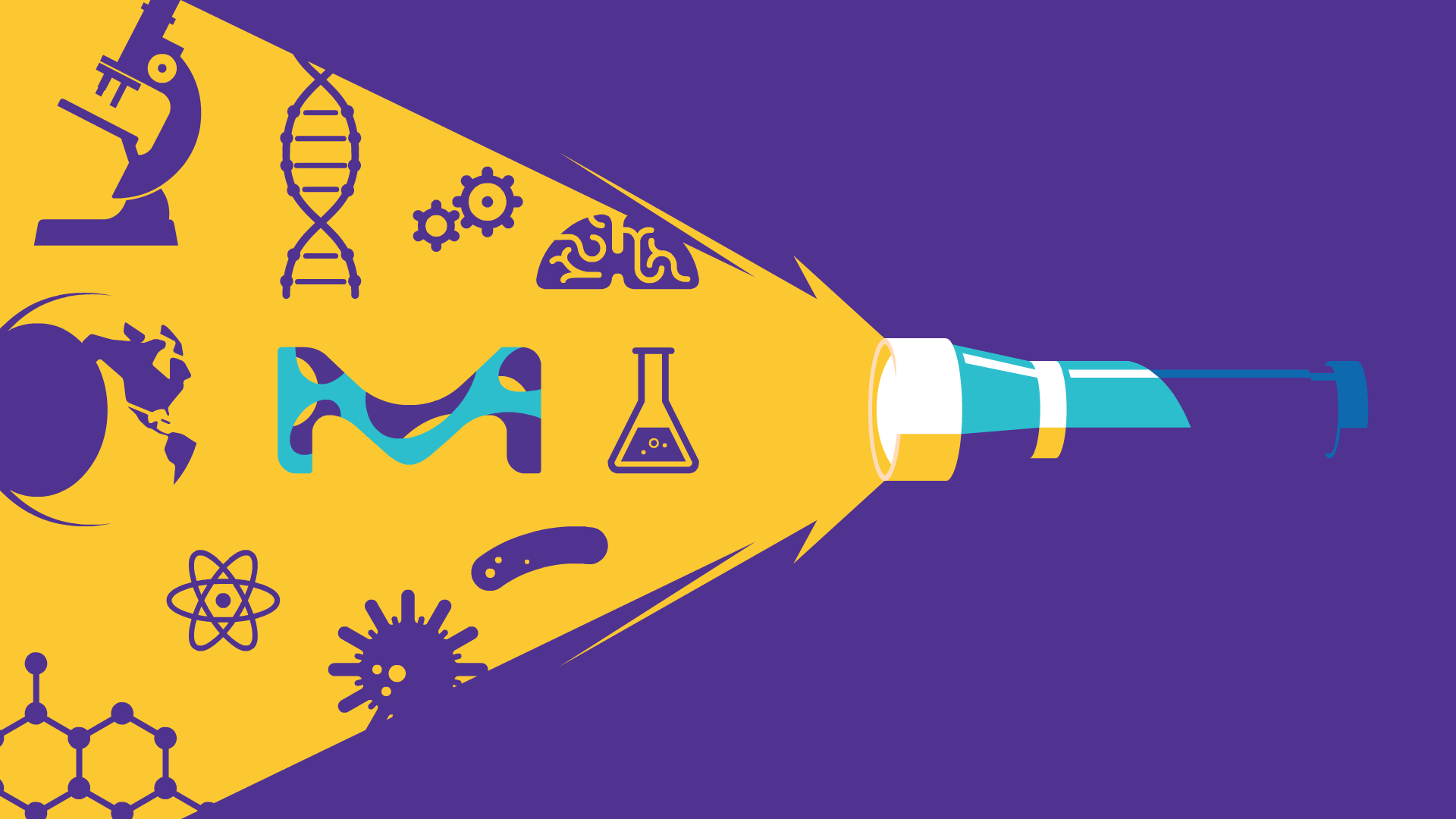 A flash light showing all the discoveries our company could potentially make