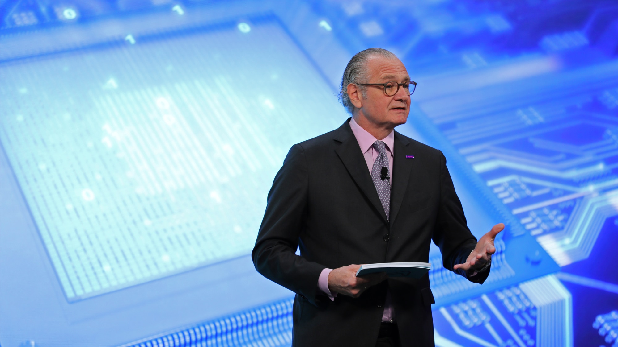 CEO Stefan Oschmann explaining the results of 2018 and giving an outlook for the coming year during annual press conference in Darmstadt, Germany.