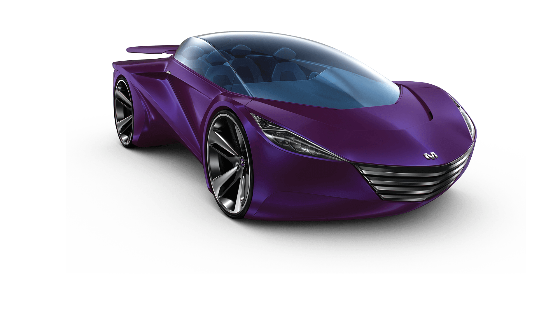 Futuristic sports car in color of the year