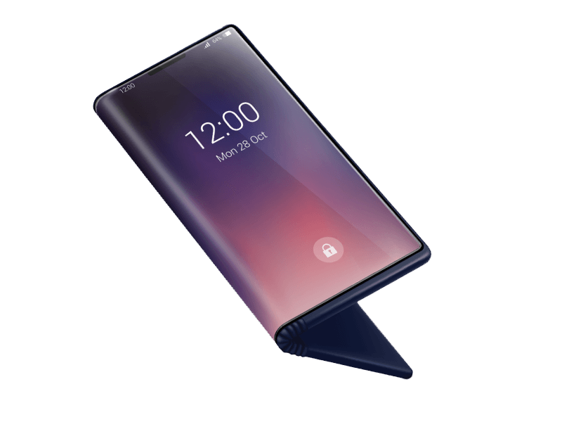 Outward foldable phone