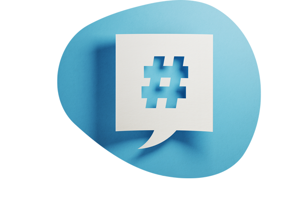 hashtag in a bubble